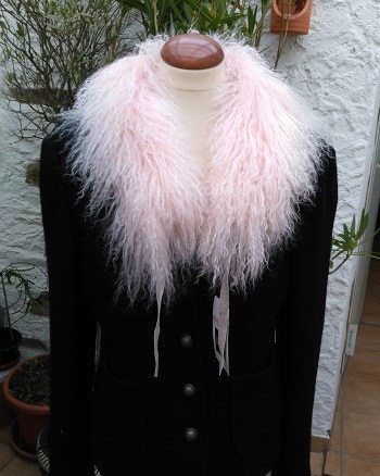 Tibetlamm Schal grau